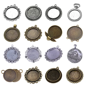 

5pcs/lot 30mm Round Cameo Cabochon Settings Blank For Necklace Pendant DIY Jewelry Making Fit 30mm Glass Handmade Accessories