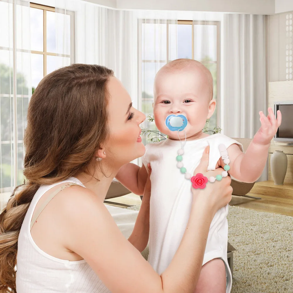 TYRY.HU Paicifier Chain Holder For Nipples baby chew toys Silicone teething pacifier clips Personalized Silicone Chain