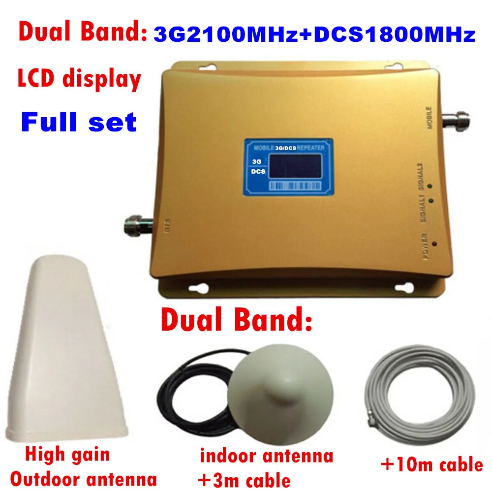 

HOT SALE 3G 4G Cellular Signal Repeater DCS 1800 3G UMTS 2100 Dual Band Cellphone Amplifier DCS 1800mhz 2100mhz 20dBm Booster