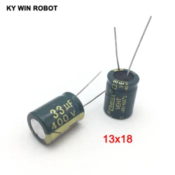 

10 pcs Aluminum electrolytic capacitor 33 uF 400 V 13 * 20 mm frekuensi tinggi Radial Electrolytic kapasitor