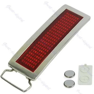 

E74 Programmable Red LED Light Text Name Message Display Scrolling Belt Buckle