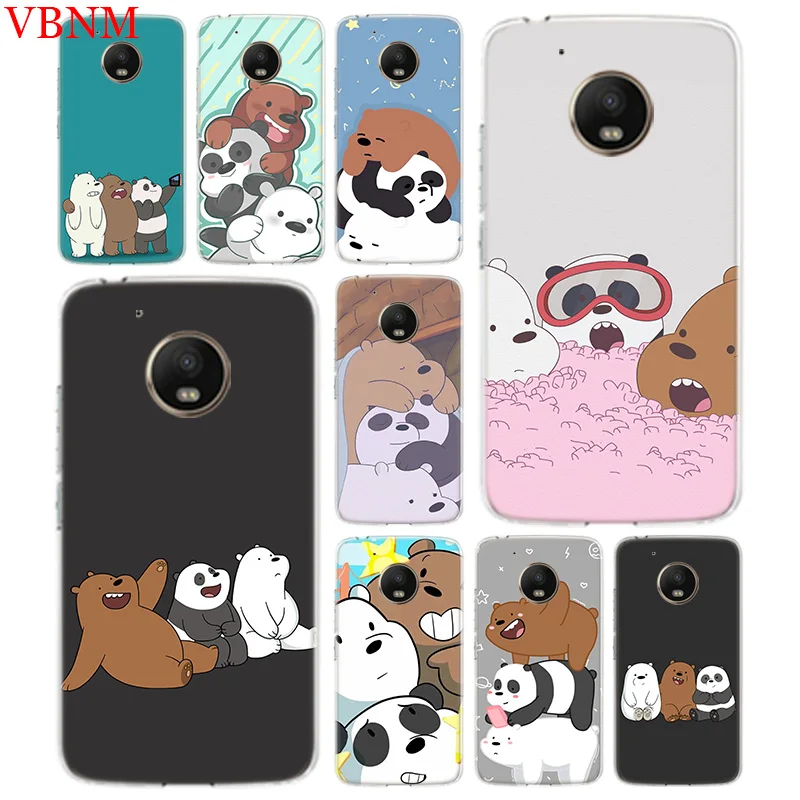 

We Bare Bears Trend Accessories Phone Case For Motorola Moto G7 G6 G5S G5 E4 Plus G4 E5 Play Fit Pattern Customized Coque Cover