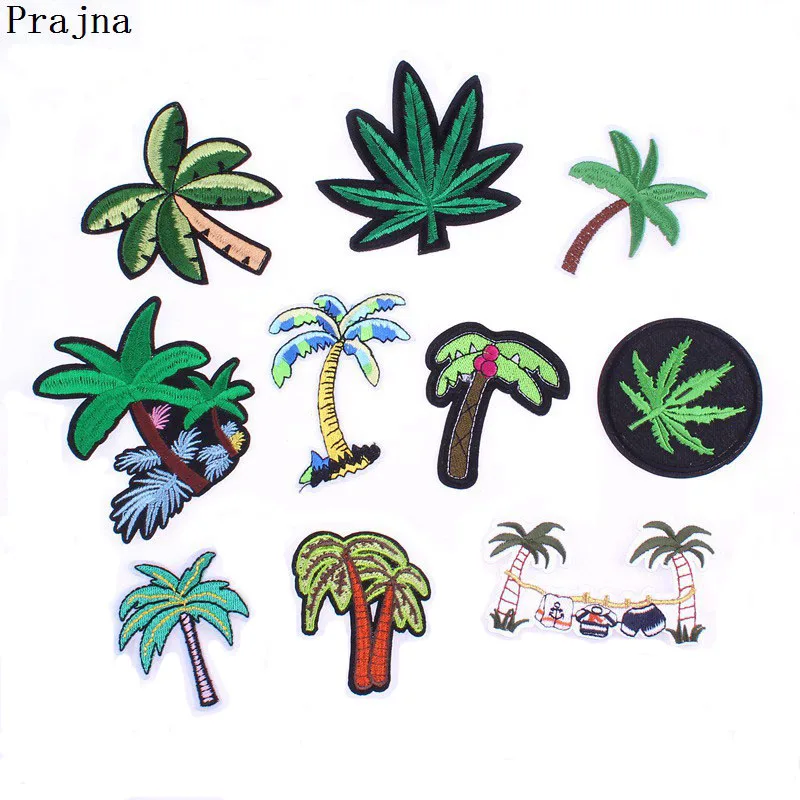 

Prajna Cute Tree Leaf Patch Iron On Cartoon Patches Fashion Embroidered Sewing Patches For Clothes Jacket Jeans DIY Badges