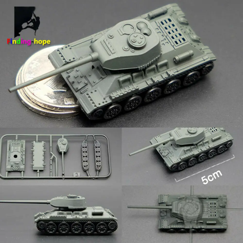 1/144 Scale 4D Assemble Tank Model Panzerkampfwagen T-34/85 AMX-30MAIN Building Bricks World War Military Army Battle Tank 9