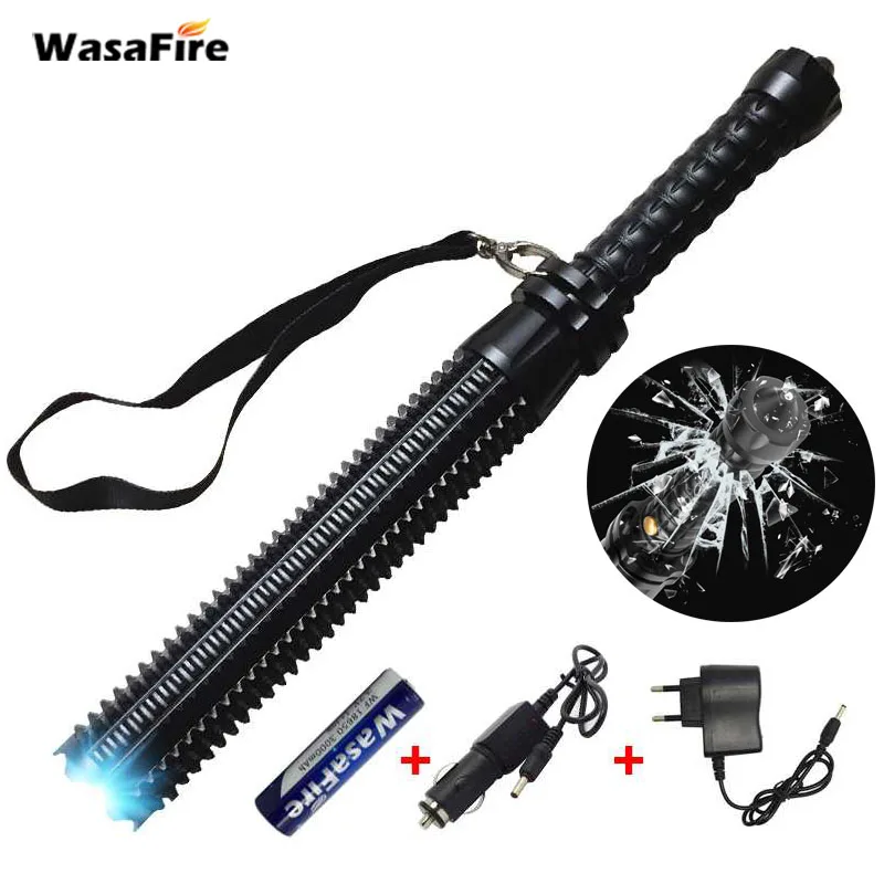 Koop Sets Krachtige Zoomable XML Q5 Led Zaklamp Telescopische Zelfverdediging Stok Tactische Baton Oplaadbare Flash Zaklamp 18650