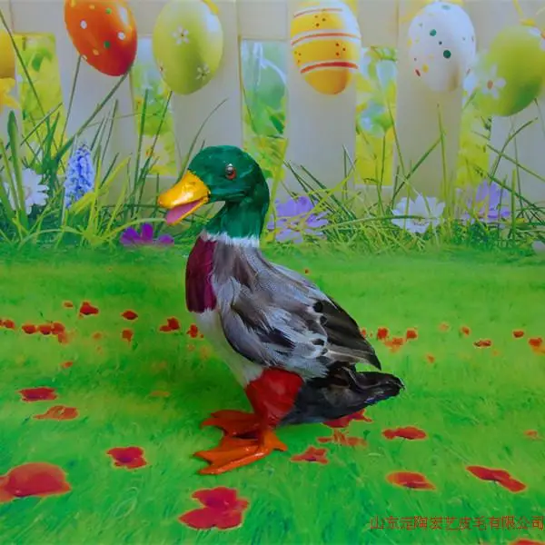 

cute simulation duck toy polyethylene & furs colouful duck model gift about 14x19x28cm 242