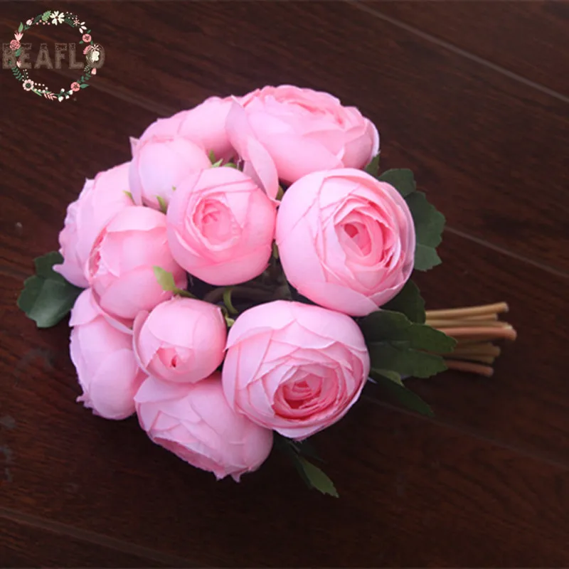 

Carton packaging 1 Bunch Bridal Bridesmaid Wedding Tea Rose Bouquet Artificial Flowers Home Party Decorative