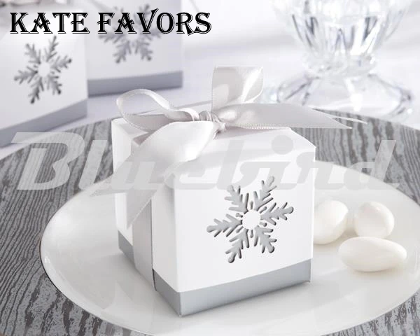 

"Winter Dreams" Wedding Candy Boxes Wedding Favor Box White Laser-Cut Snowflake Casamento Wedding Favors Gifts Wholesales