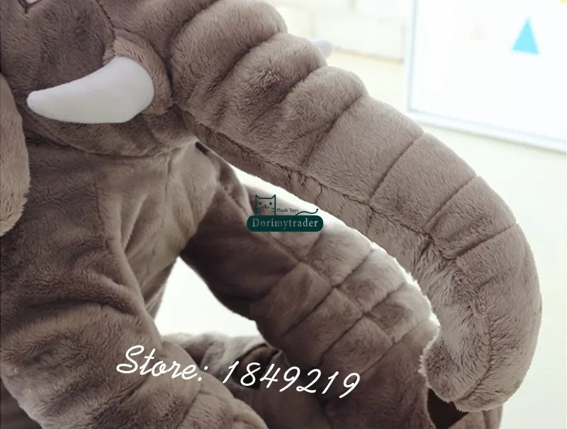 Dorimytrader 120 ( Full Length ) Plush Cartoon Elephant Toy Giant Animal Grey Doll Baby Present DY61222 (1)