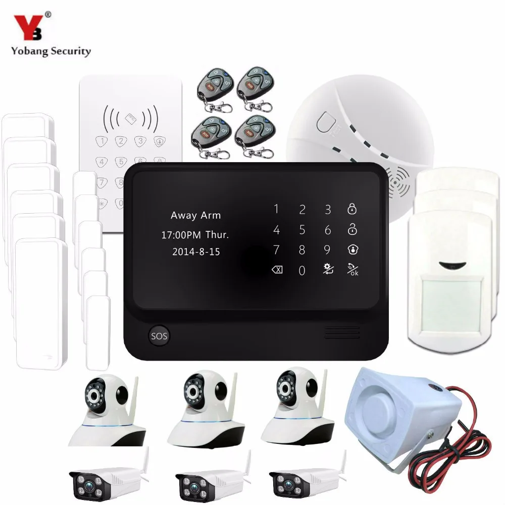 Yobang безопасности Multi Язык сенсорной клавиатурой GSM сигнализация Системы самообороны Камера наблюдения WI-FI Главная охранной сигнализации