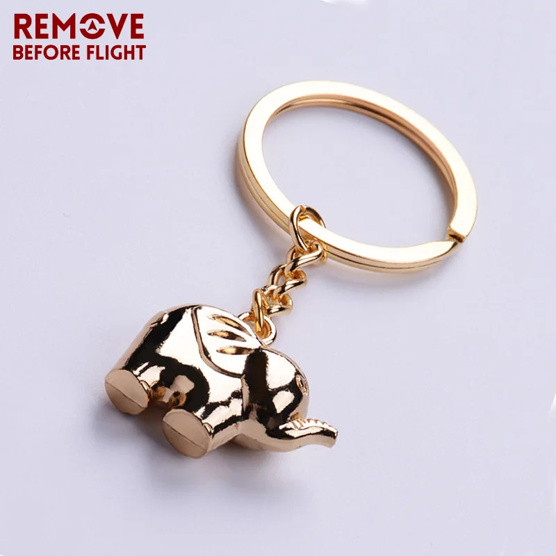 Fashion Jewelry Creative Key Chain of Gold-color Elephant Shaped Keychain Christmas Gifts Key Chains Animal Ring Chaveiro 8