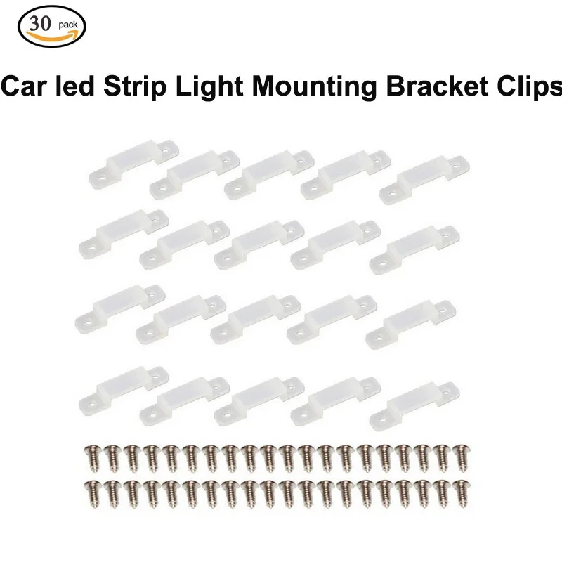 

20Set LED Light With Fixed Clip Car Led Strip Mounting Bracket Clips Light Strip Silicone Line Card 5050 3528 Fixed Buckle