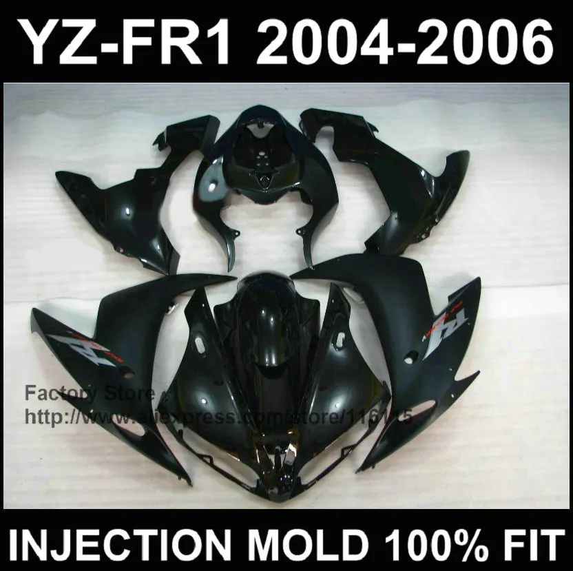 MOTOMARTS Лидер продаж! Обтекатели для YAMAHA YZF R1 черные матовые 2004 2005 2006 YZFR 04 05 06 с полным