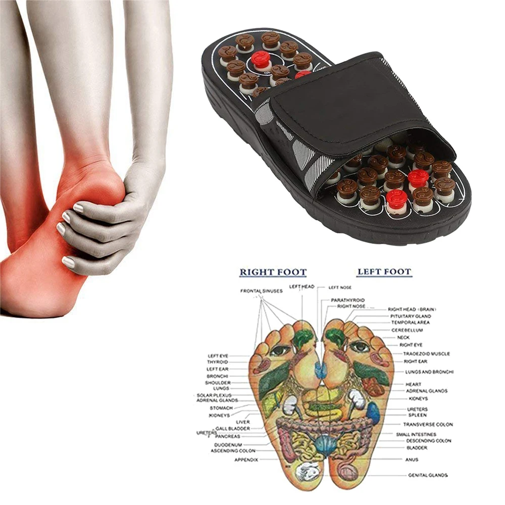 Rotatable Foot Massage Slipper Acupuncture Therapy Massager Shoes For Foot Acupoint Activating Reflexology Feet Care Massageador