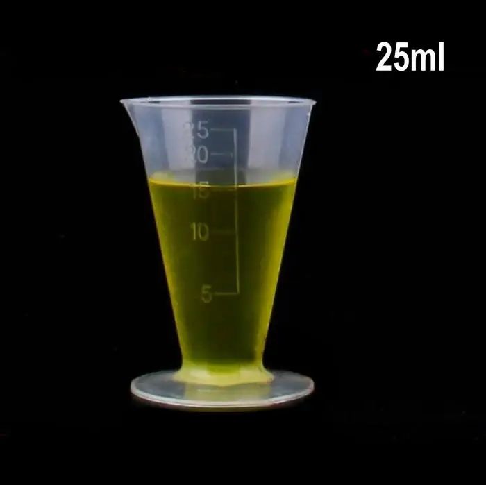 25ml 10pcs/lot plastic conical beaker laboratory cone measuring cupin