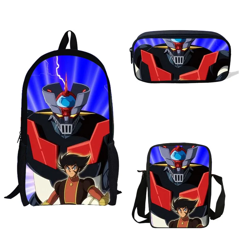 Лидер продаж Аниме Mazinger Z принт рюкзаки дети Bookbag школьная сумка для мальчиков Mochila ежедневно плеча Набор Карандаш Croobody на заказ