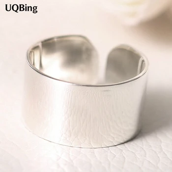 925 anelli lisci Color argento timbro per gioielli da donna bellissimi anelli aperti per regalo di compleanno per feste
