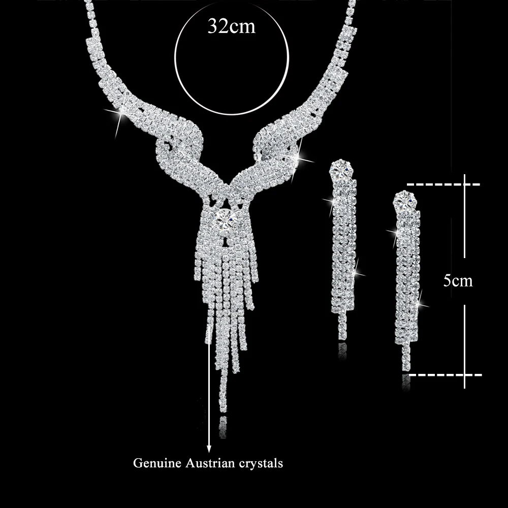 TOUCHEART свадебный ювелирный набор Кристалл Свадебные Ювелирные наборы для женщин Длинная кисточка массивное ожерелье/серьги набор 150011