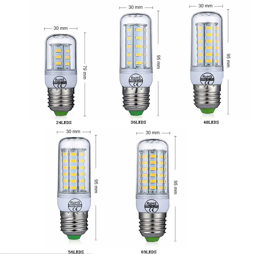 Beeforo 7 Вт дневной Светодиодный лампочки кукурузы для внутреннего открытый большой Area-E27 Разъем для дома лампы Супер яркий кукуруза лампа 220 В