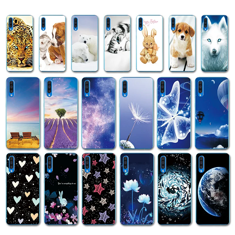 

Love Heart Fundas For Samsung Galaxy A10 A30 A60 A6060 Cases Cover Capa For Samsung A20 A70 A705F Sky Star Phone Bags Coque
