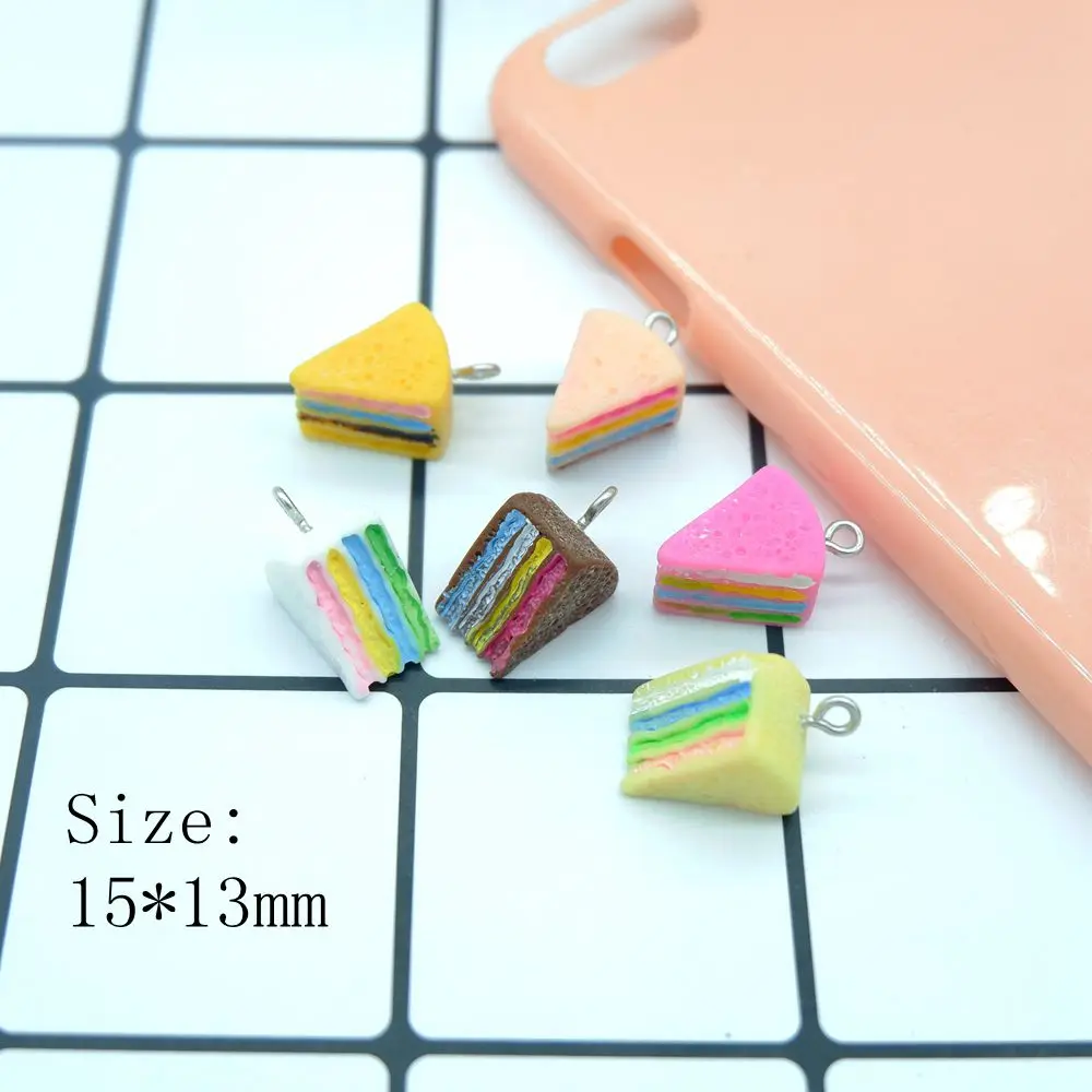 

Kawaii Rainbow Cake Charms Pendants for DIY decoration bracelets necklace earring key chain Jewelry Making