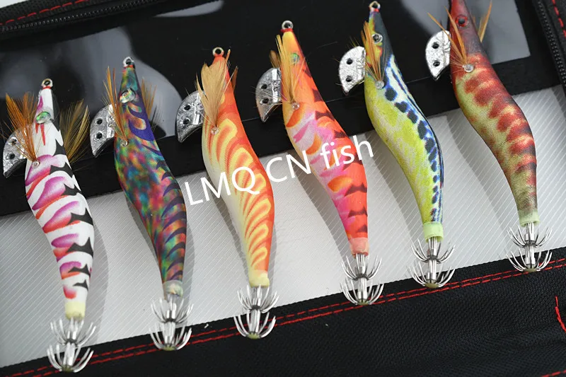 

Fishing Lure Set 11CM 13.5G Squid Jigs 3.0# 6 PCS Fishing Lures Artificial Squid Jigs Octopus Cuttlefish Shrimp Baits