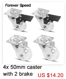 4pcs 75mm Heavy Duty 200kg Swivel Castor Wheels Trolley Furniture Chair Caster Rubber Brake Trolley Wheel ruedas para mueble