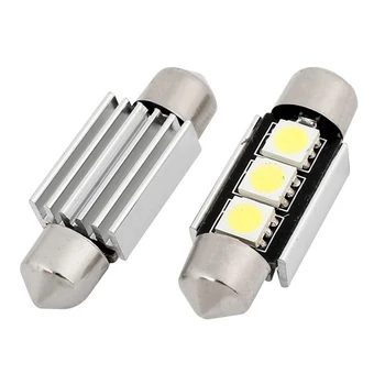 

10x) 4Pcs 5050 SMD 3 LED Canbus Festoon Light 36mm White 6418 Internal