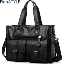 Кожаная мужская сумка для ноутбука, Черный Портфель 15,", модные деловые сумки в винтажном стиле, повседневная мужская сумка для компьютера, Офисные Сумки для мужчин