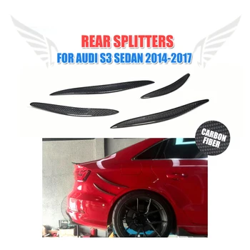 

4PCS Carbon Fiber Rear Side Bar Fins Trims Decoration Canards for Audi S3 A3 Sline Bumper Sedan 4-Door 2013 - 2016