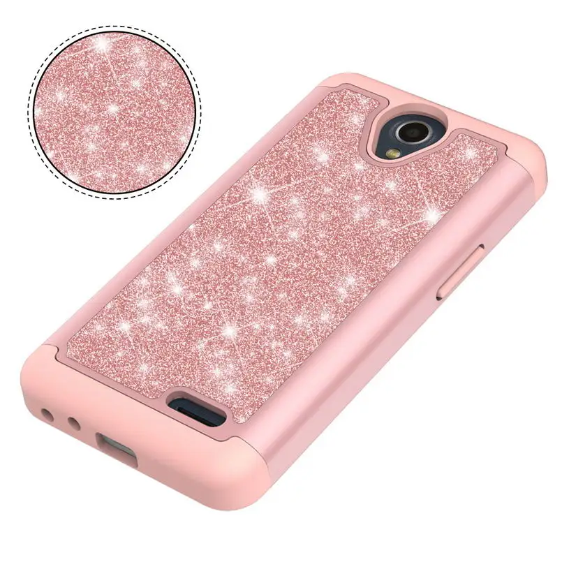 Case for ZTE N9139 Bling Glitter PU Leather Silicon PC Back Cover for ZTE Maven 3 Overture 3 Prestige 2 Prelude Plus Phone 1