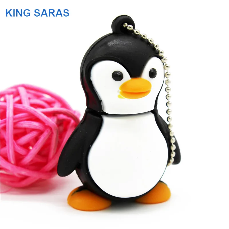 Король SARAS мультфильм милый фигурка пингвина usb2.0 4 GB/8 GB/16 GB/32 GB/64 ГБ флэш-накопитель USB флэш-накопитель Творческий usb-накопитель