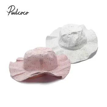 

pudcoco Baby Hats For Girls Newborn Cap Accessories Photography Props Beanie Dot For Summer White And Pink