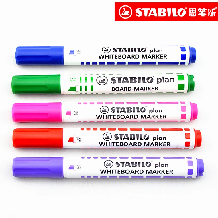 

Stabilo Whiteboard Pen 6 Colors Round Tip Erasable Water-based Ink for School, Office
