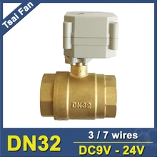 BSP или NPT 11/4 ''2 Way Латунь Электрический шаровой кран со светодиодным индикатором DC9V-24V DN32 моторизованный клапан металла Шестерни дизайн