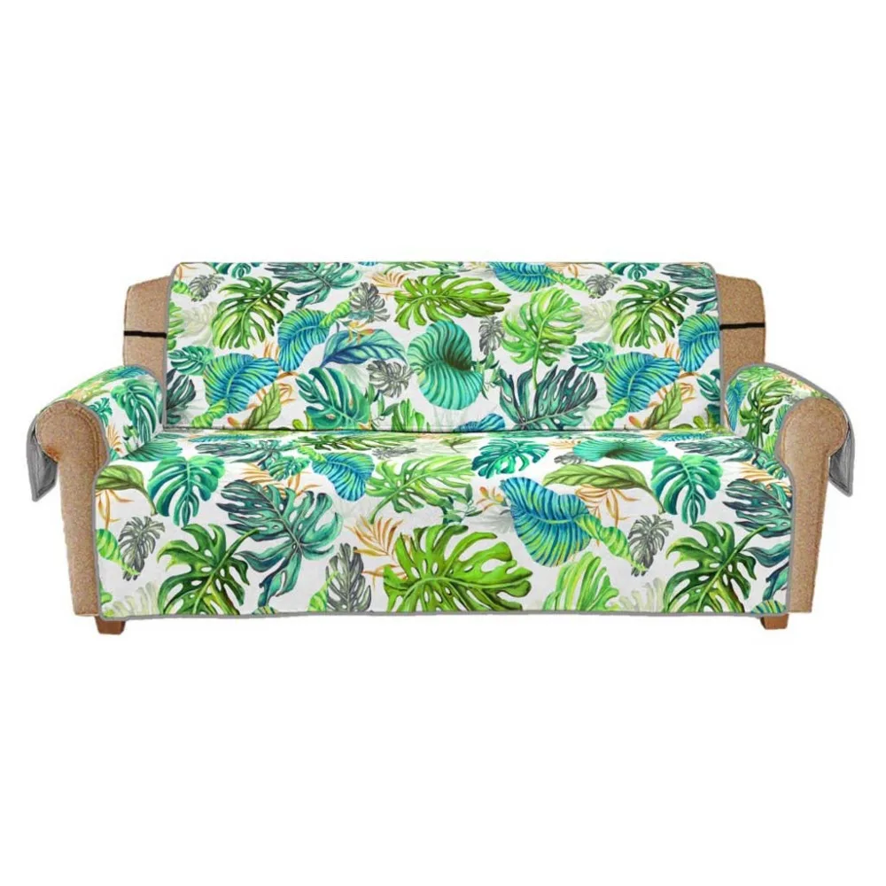 

Tropical green leaves Sofa cushion anti-slip protection pad Easy care super soft polyester cover Anti-fouling no hair staining
