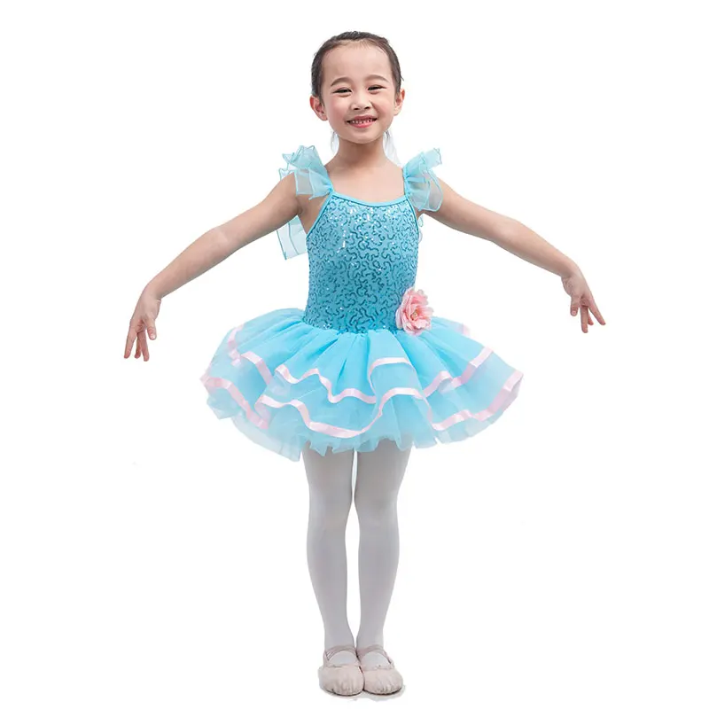 

Hot New Pale Blue Shining Sequin Spandex Child Ballet Tutu,Girls Ballerina Professional Stage Performance/Competition Dancewear