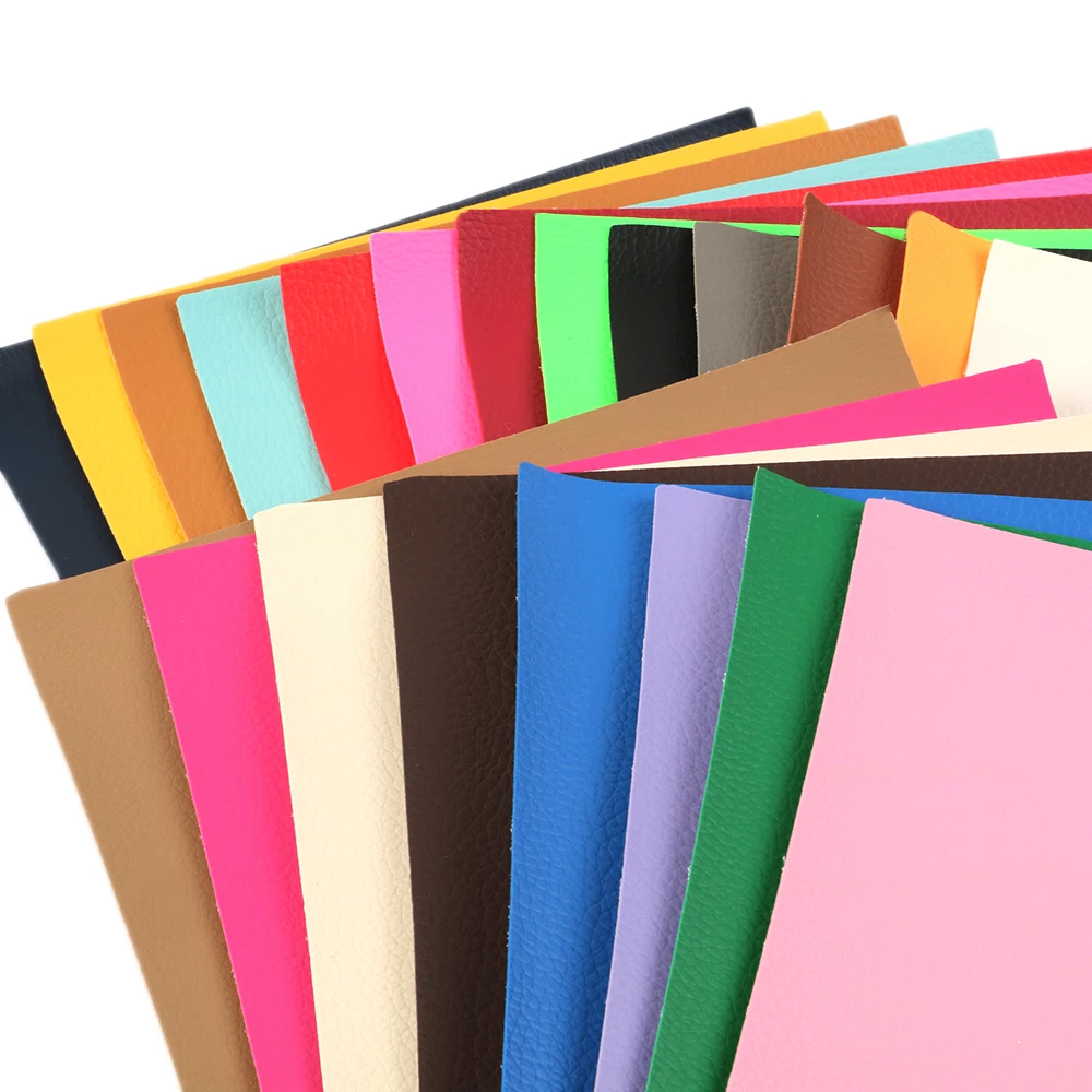 

David accessories 21pcs/set 20*34cm Litchi Faux Synthetic Leather Fabric DIY Sewing Material For Hairbow Bag Shoes,1Yc6202