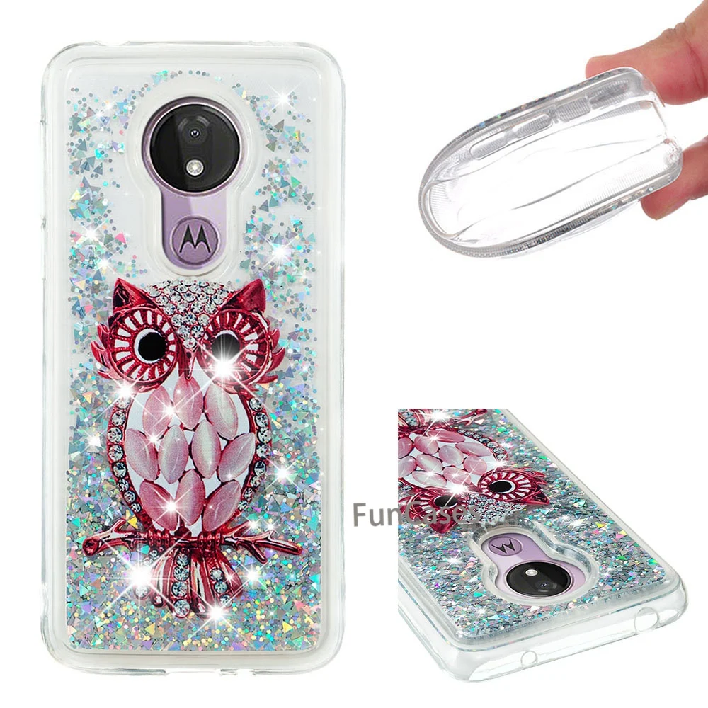 

For Motorola G7 Power US Version Case Liquid Dynamic Quicksand Soft Silicone Silicone Moto G7Power Sparkle Flowing Cover