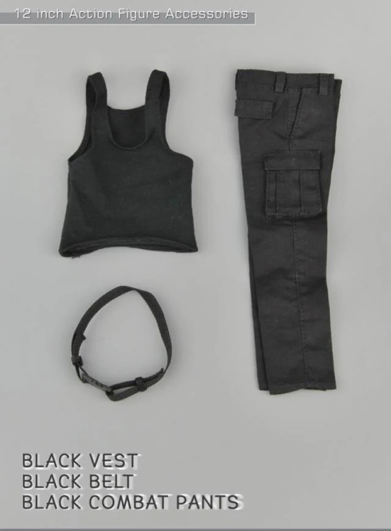 Коллекция 1/6, черный жилет, штаны, костюмы, набор для 12 дюймов, Мужская фигурка, модель тела, игрушки, Acc