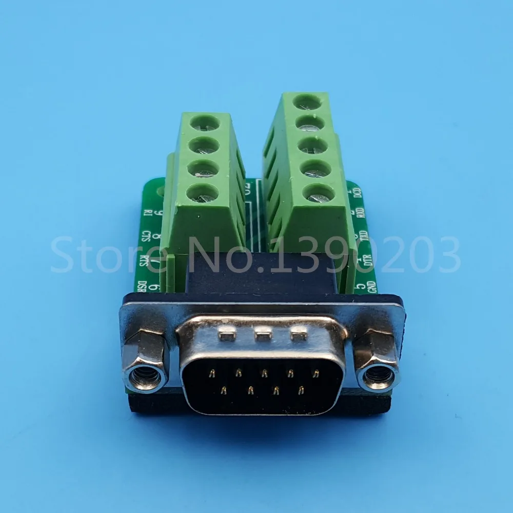 

2Pcs D-SUB DB9 Male Plug 9Pin Terminals Adapter Serial Breakout Board Connector