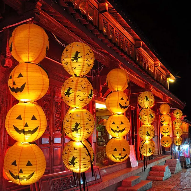 

1pc Halloween Party Decorations Scary Paper Lanterns Hanging Round Lantern