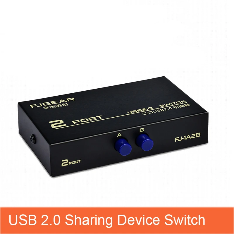 

2 Port USB 2.0 Manual Sharing Device Switch Box for 2 Computer PC To Share 1 Printer Scanner switcher FJ-1A2B