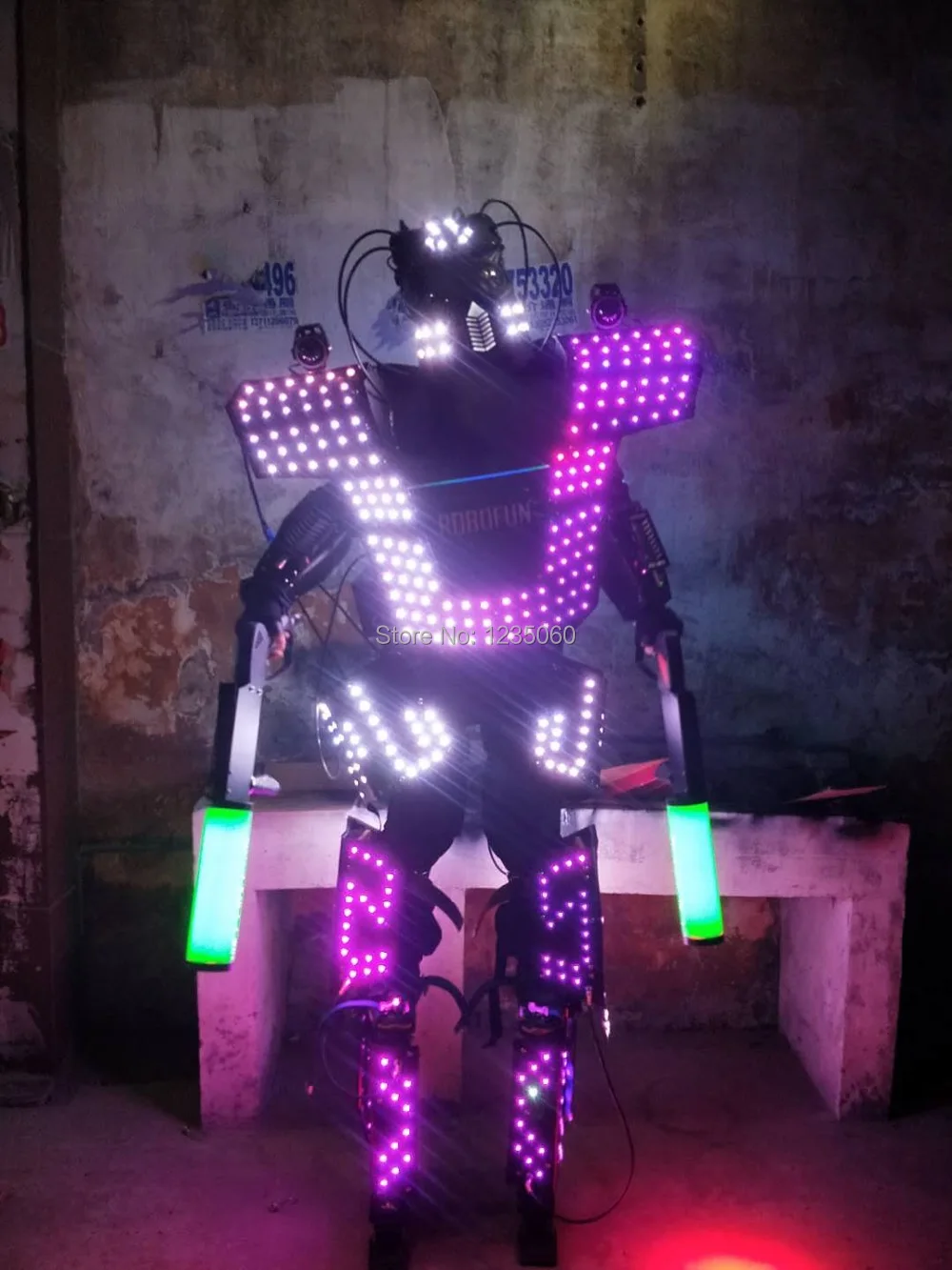 

WYY LED robot men suit colorful luminous glowing wears dancing costumes model show dress clothe dj bar performance