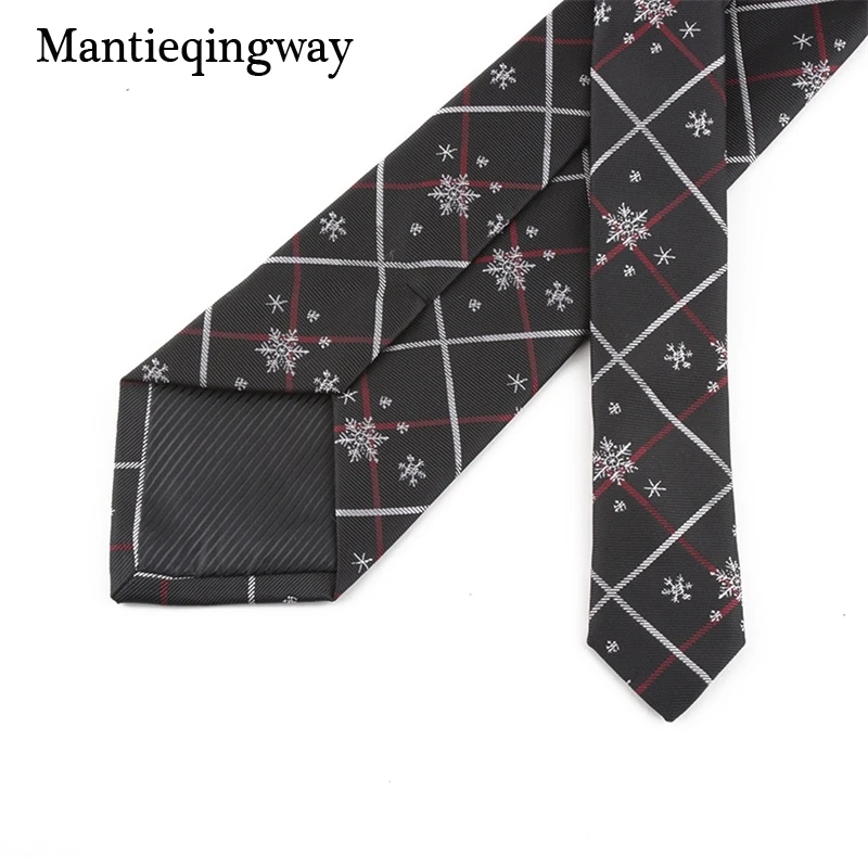 Mantieqingway мужские костюмы Рождество шеи галстуки для мужчин снежинка шаблон галстук из полиэстера бизнес свадебные шеи галстуки подарки