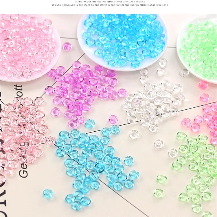 

New 40g Clear Flat Bead Transparent Slime Accessories Toy DIY Handmade Slime Crystal Mud Particles Filling Decoration Toy