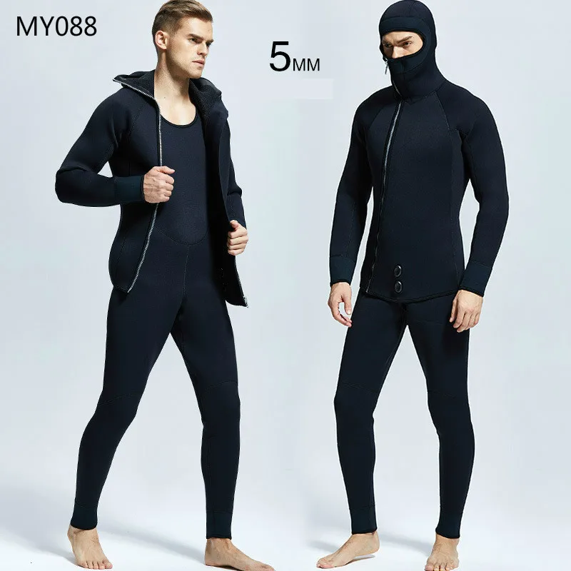 

New 5MM Men's Fission Two Pieces Of Diving Suit Anti Cold Warm Waterproof Diving Suit For Men Size S-XXL MY088