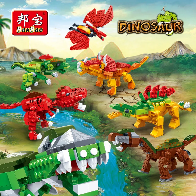 

BanBao Dinosaur Jurassic World Park Animal Blocks Educational Building Bricks Model Toys Compatible With Lego Kids Children Gift