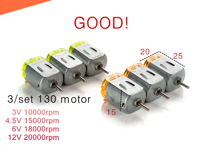

3/set 130 DC motor Strong magnetic! DC 3V 6V 12V 20000RPM Big torque Transparent cover,DIY motor 3V 5V 6V 12V 3V 10000RPM