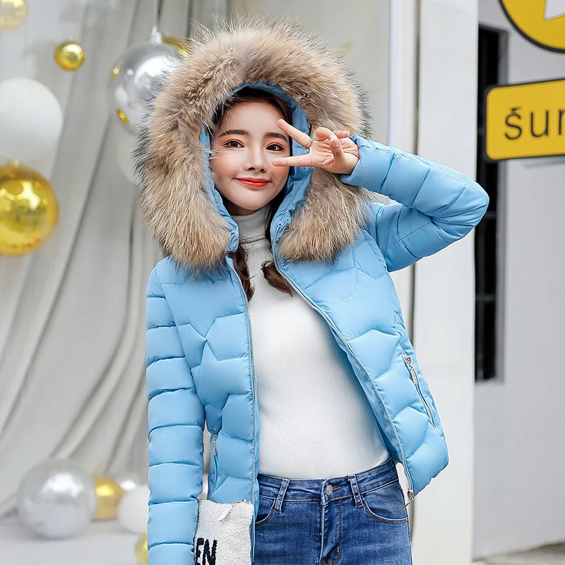 Le Parkas Hiver bleu Capuchon À Nouvelle blanc Cothes Rembourré Court gris Manteau Mode Dames Veste Mince Coton Bas Pink 6817 noir Vers AE7BZxqE